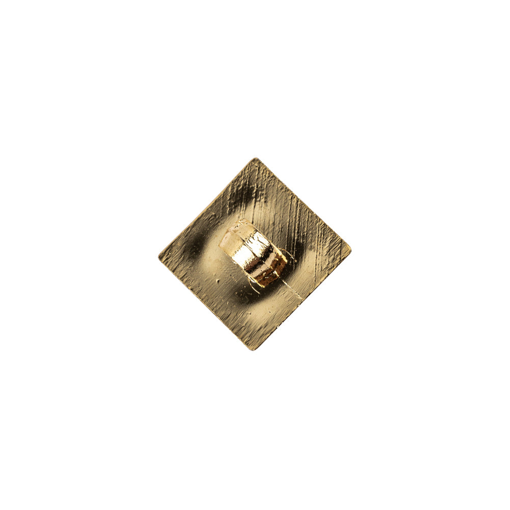 Italian Crystal Rhinestones and Metallic Gold Square Shank Back Button - 24L/15mm Detail Italian Crystal Rhinestones and Metallic Gold Square Shank Back Button - 24L/15mm Detail
