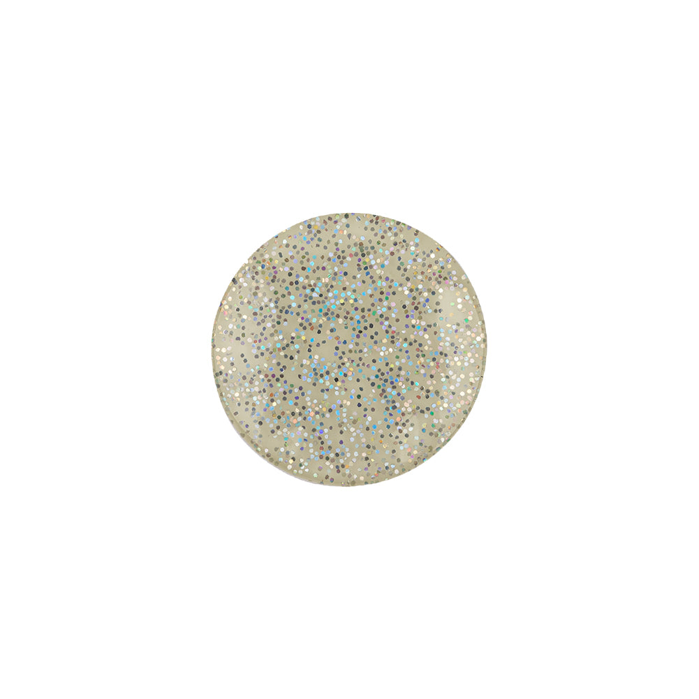 Silver Rainbow Glitter Translucent Shank Back Button - 24L/15mm Silver Rainbow Glitter Translucent Shank Back Button - 24L/15mm