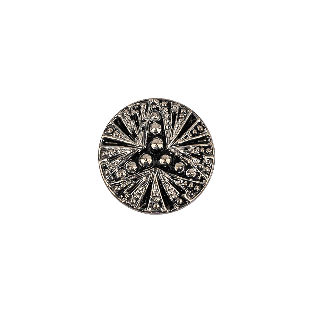 Vintage Gunmetal Classical Shank Back Glass Button - 22L/14mm Vintage Gunmetal Classical Shank Back Glass Button - 22L/14mm