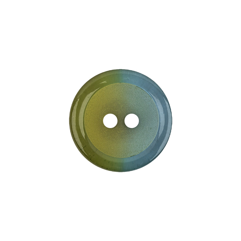 Italian Aqua Paradise and Lime 2-Hole Plastic Button - 28L/18mm Italian Aqua Paradise and Lime 2-Hole Plastic Button - 28L/18mm