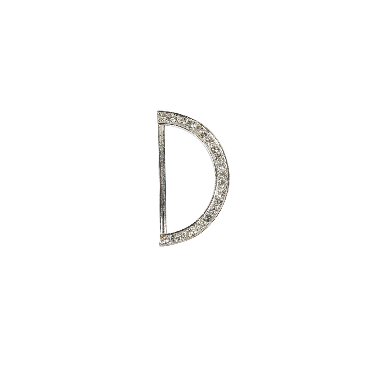 Vintage Rhinestone and Silver Half-Circle D-Ring - 2.5" X 1.25" Vintage Rhinestone and Silver Half-Circle D-Ring - 2.5" X 1.25"