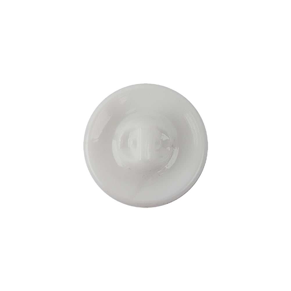 Vintage Chalk White and Crystal Rhinestones Floral Glass Button - 28L/18mm Detail Vintage Chalk White and Crystal Rhinestones Floral Glass Button - 28L/18mm Detail