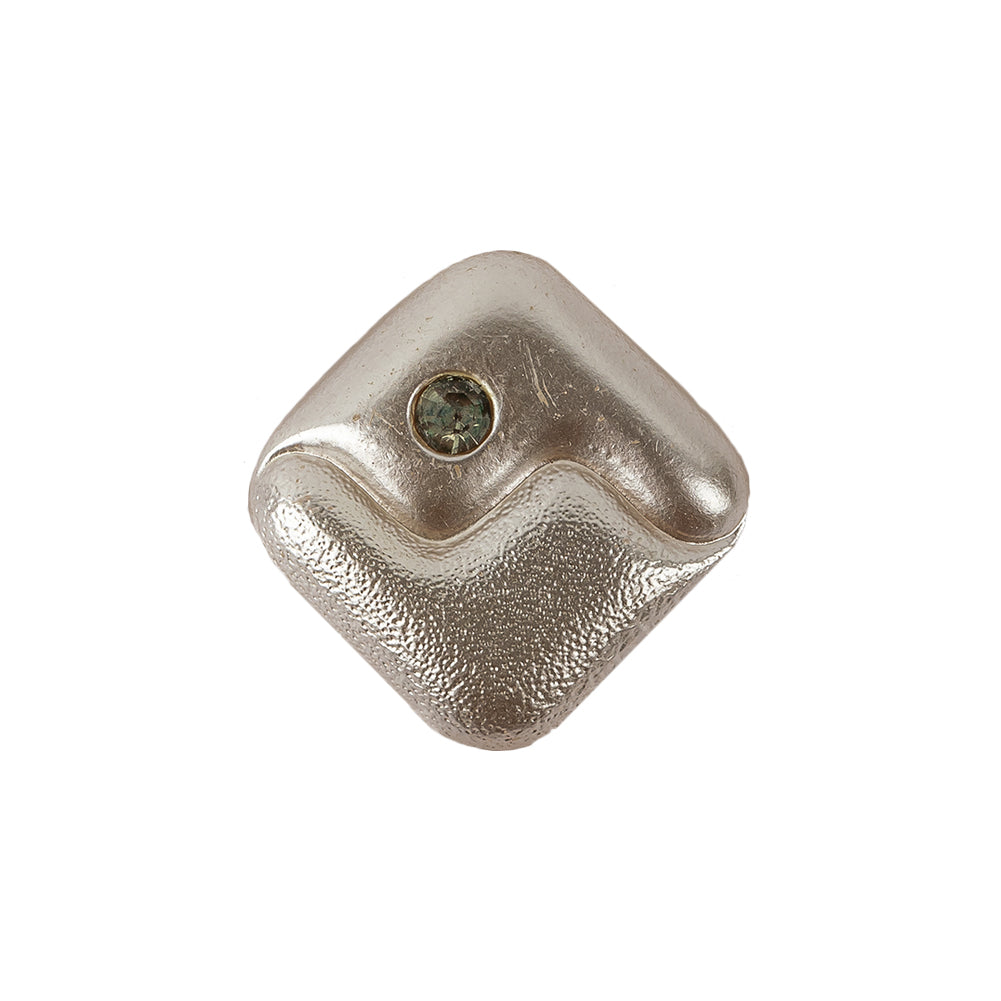 Vintage Pearl Finished Shank Back Square Glass Button with Rhinestone - 36L/23mm Vintage Pearl Finished Shank Back Square Glass Button with Rhinestone - 36L/23mm
