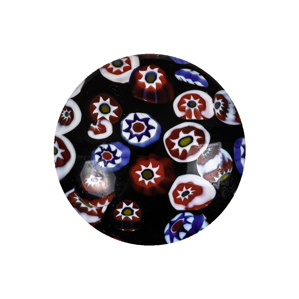 Vintage Black, Red and Blue Mosaic Domed Shank Back Glass Button - 40L/25.5mm Vintage Black, Red and Blue Mosaic Domed Shank Back Glass Button - 40L/25.5mm