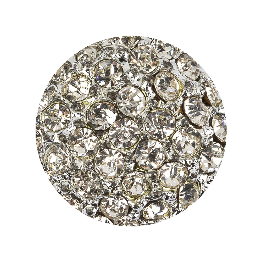 Vintage Swarovski Clustered Crystal Rhinestones and Shiny Silver Metal Circular Shank Back Button - 28L/18mm Vintage Swarovski Clustered Crystal Rhinestones and Shiny Silver Metal Circular Shank Back Button - 28L/18mm