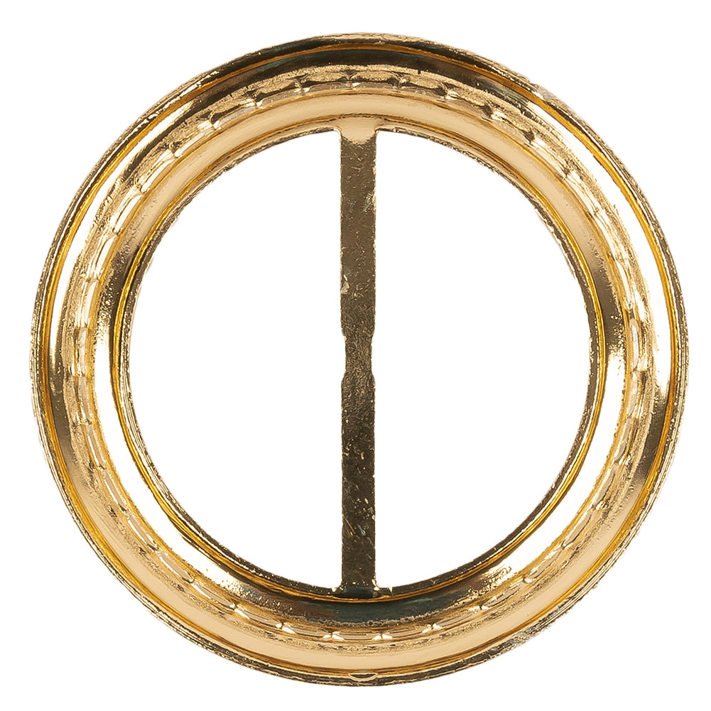 Vintage Gold Classical Swirls Round Slider with Faceted Silver Band - 2.75" x 2.75" Detail Vintage Gold Classical Swirls Round Slider with Faceted Silver Band - 2.75" x 2.75" Detail