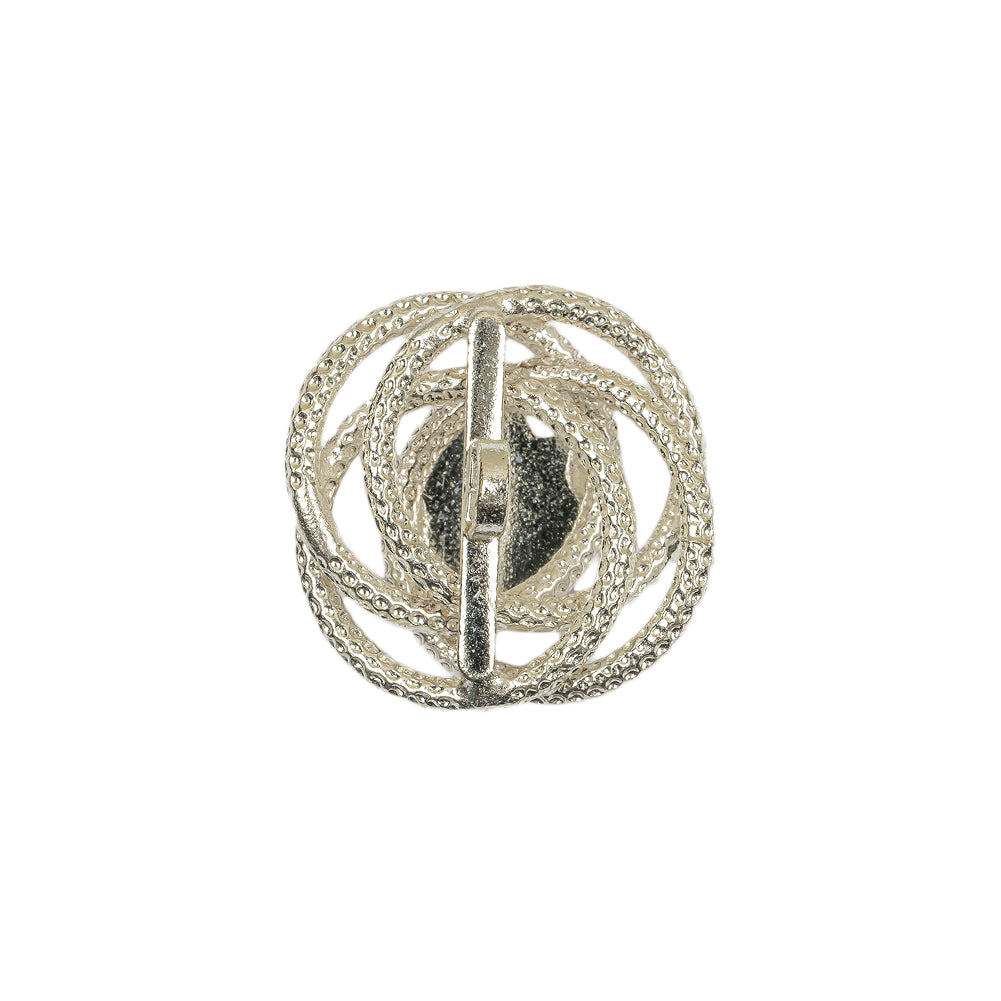 Vintage Crystal Rhinestone Floral Centered Open Framework Shank Back Button - 32L/20mm Detail Vintage Crystal Rhinestone Floral Centered Open Framework Shank Back Button - 32L/20mm Detail