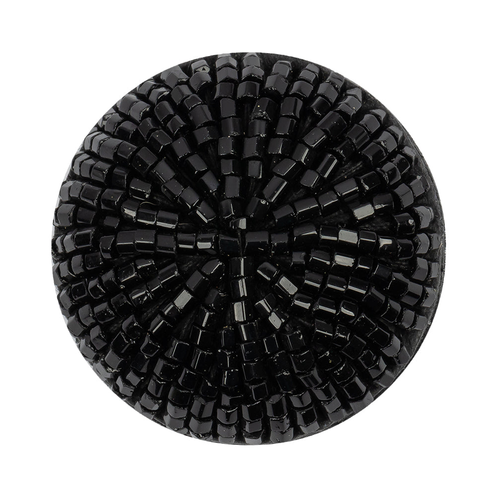 Vintage Black Chop Beaded Dome Shaped Shank Back Button - 52L/33mm Vintage Black Chop Beaded Dome Shaped Shank Back Button - 52L/33mm