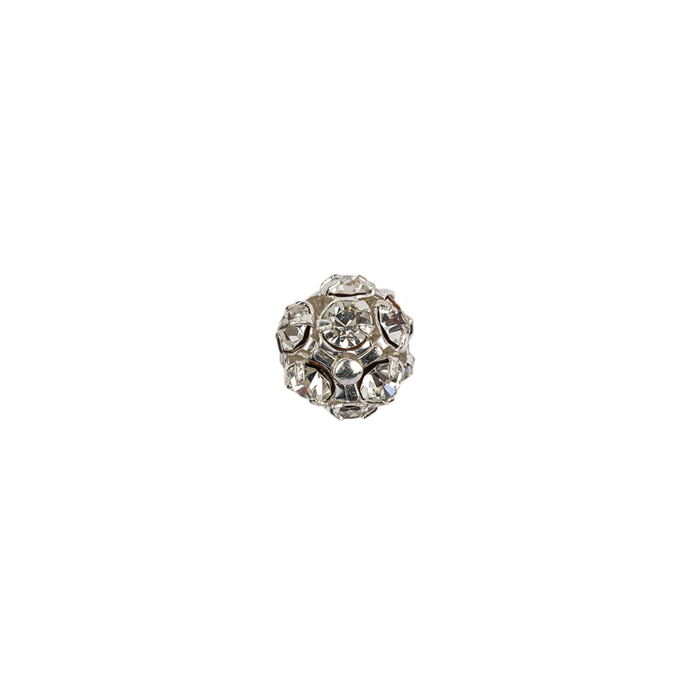 Vintage Swarovski Crystal Rhinestones and Silver Metal Shank Back Ball Button - 13L/8mm Vintage Swarovski Crystal Rhinestones and Silver Metal Shank Back Ball Button - 13L/8mm