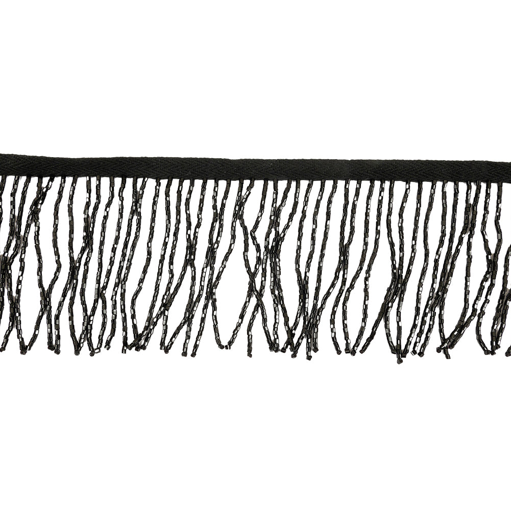 Vintage Black Chop Beaded Fringe - 3" Vintage Black Chop Beaded Fringe - 3"