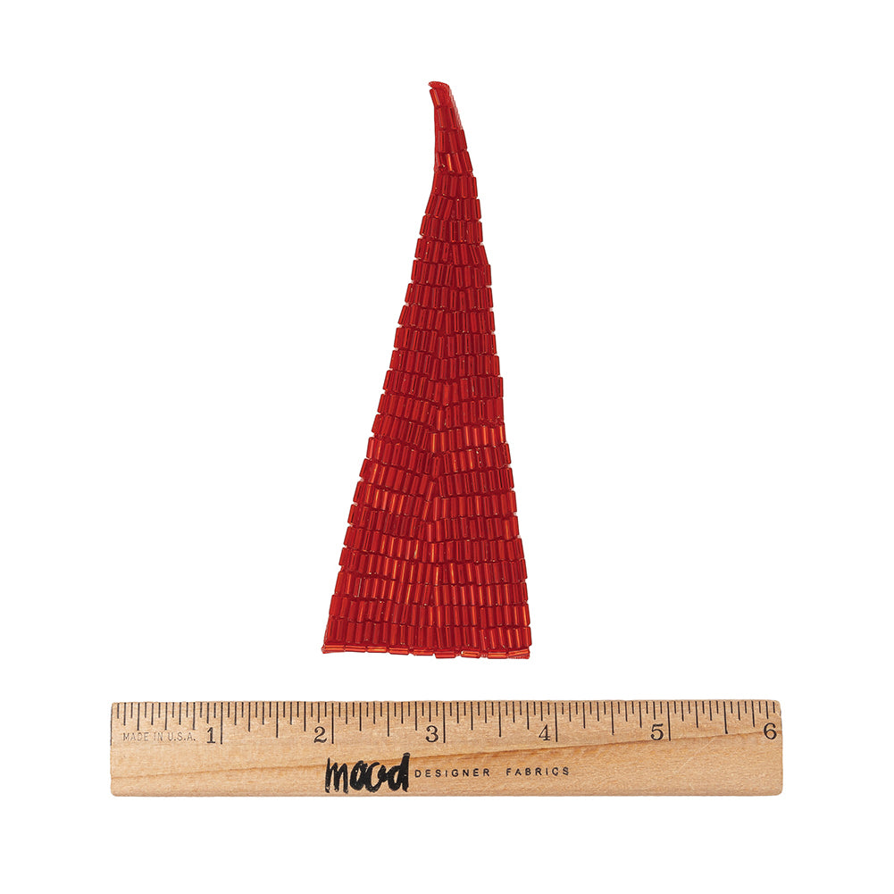 Vintage Space Cherry Bugle Beaded Triangle Applique - 5" x 1.875" Full Vintage Space Cherry Bugle Beaded Triangle Applique - 5" x 1.875" Full