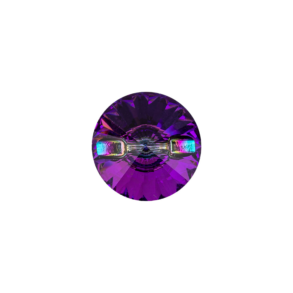 Vintage Swarovski Heliotrope and Gunmetal Unfoiled Self Back Button - 22L/14mm Vintage Swarovski Heliotrope and Gunmetal Unfoiled Self Back Button - 22L/14mm