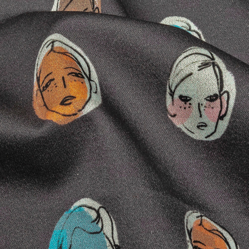 Stretch Cotton Sateen - Forged Iron Face Polka Dots - Pop-Art Pretties Print - Mood Exclusive Harvest Collection Detail Stretch Cotton Sateen - Forged Iron Face Polka Dots - Pop-Art Pretties Print - Mood Exclusive Harvest Collection Detail
