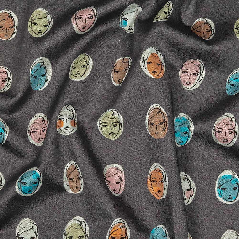 Stretch Cotton Sateen - Forged Iron Face Polka Dots - Pop-Art Pretties Print - Mood Exclusive Harvest Collection Stretch Cotton Sateen - Forged Iron Face Polka Dots - Pop-Art Pretties Print - Mood Exclusive Harvest Collection