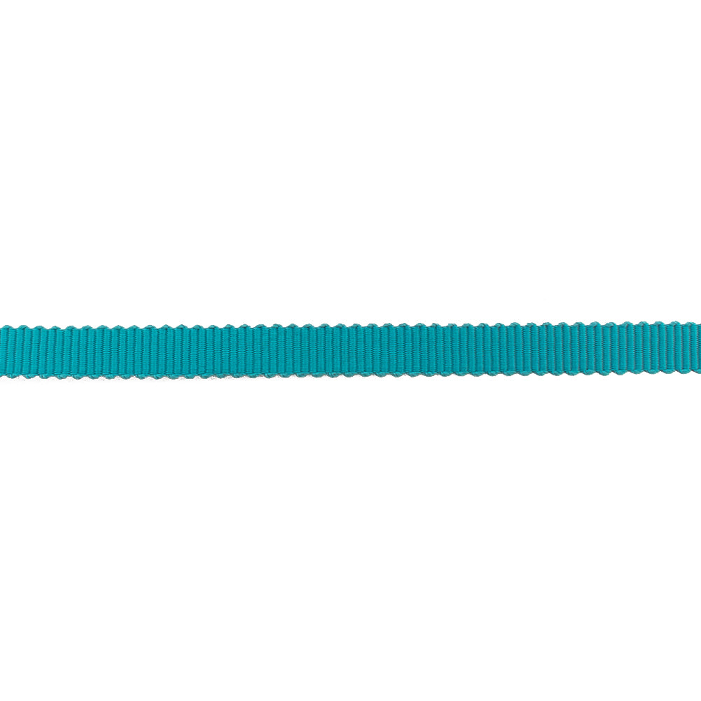 Turquoise Petersham Grosgrain Ribbon - 0.25" Detail Turquoise Petersham Grosgrain Ribbon - 0.25" Detail