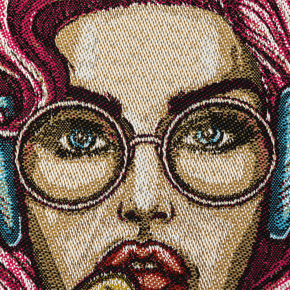 French Beige and Pink Girl with Lollipop Oversized Square Patch - 18.875" Detail French Beige and Pink Girl with Lollipop Oversized Square Patch - 18.875" Detail
