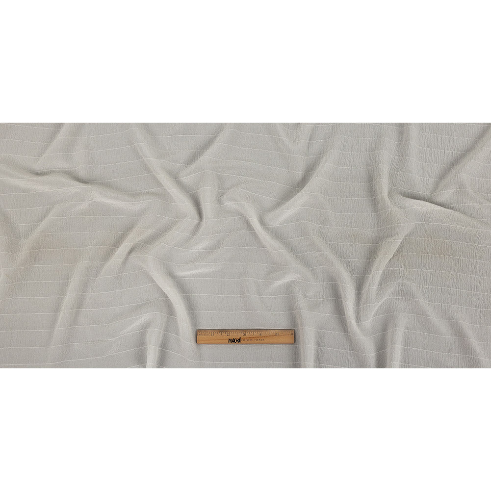Famous Australian Designer Sugar Swizzle Crinkled Silk Crepe with Tonal Woven Stripes Full Famous Australian Designer Sugar Swizzle Crinkled Silk Crepe with Tonal Woven Stripes Full