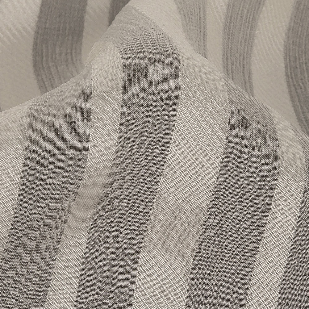 Famous Australian Designer Papyrus Crinkled Silk Chiffon with Twill Stripes Detail Famous Australian Designer Papyrus Crinkled Silk Chiffon with Twill Stripes Detail