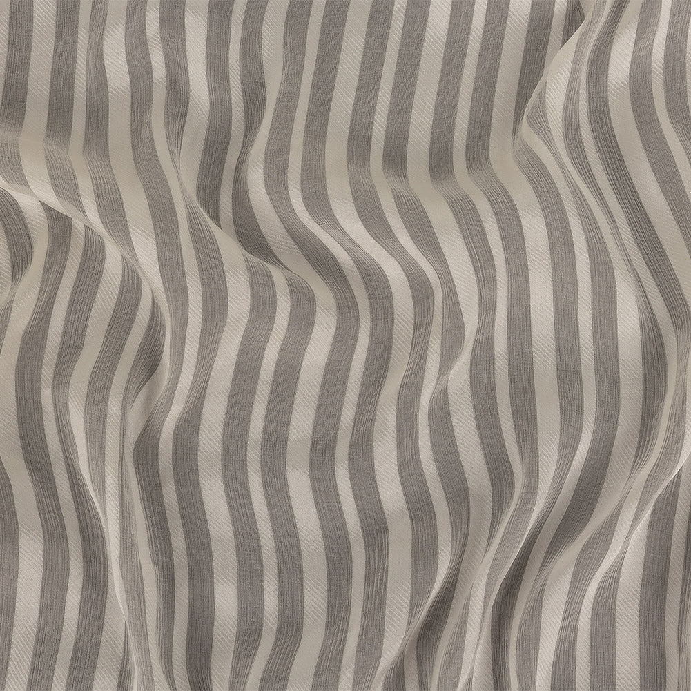 Famous Australian Designer Papyrus Crinkled Silk Chiffon with Twill Stripes Famous Australian Designer Papyrus Crinkled Silk Chiffon with Twill Stripes