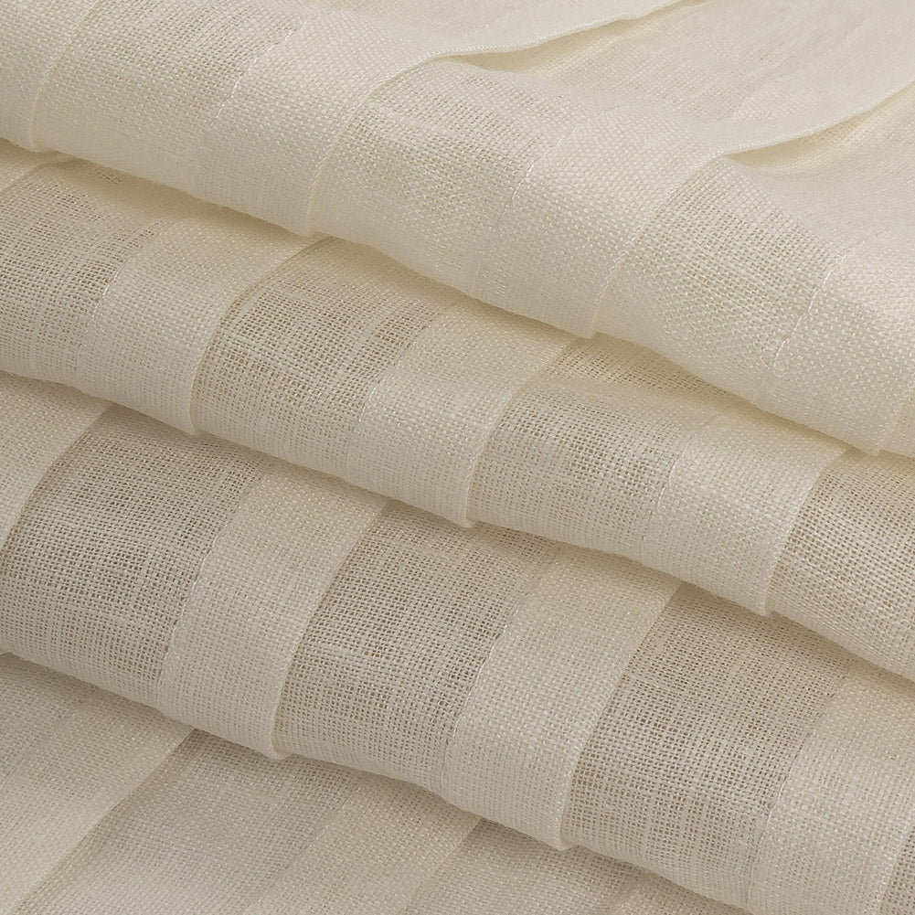 Famous Australian Designer Ivory Pintucked Pleats Linen Woven Panel Folded Famous Australian Designer Ivory Pintucked Pleats Linen Woven Panel Folded