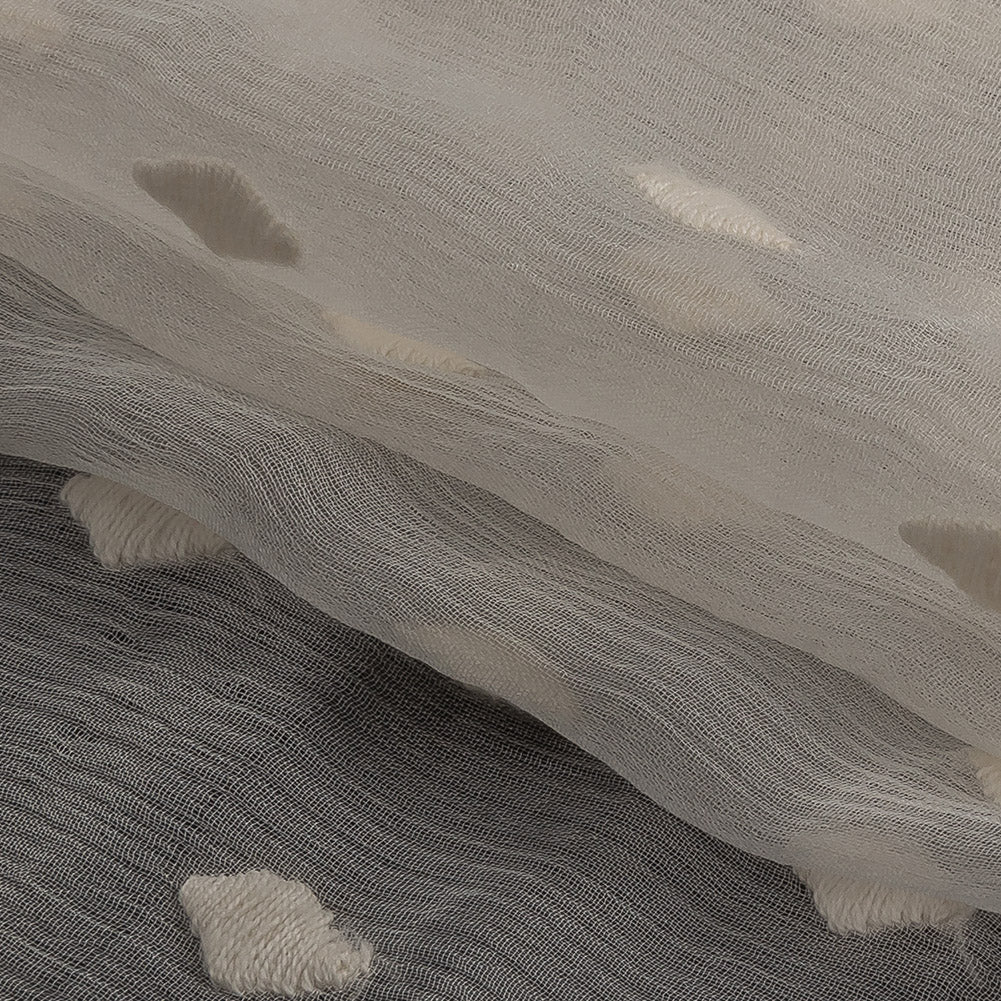 Famous Australian Designer Pristine Embroidered Diamonds Crinkled Silk Chiffon Folded Famous Australian Designer Pristine Embroidered Diamonds Crinkled Silk Chiffon Folded