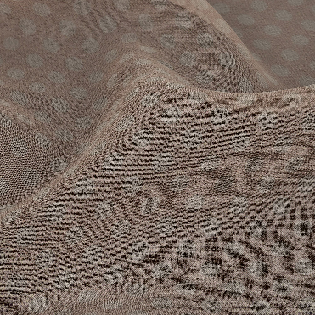 Famous Australian Designer Peach and Ivory Polka Dotted Silk Georgette Detail Famous Australian Designer Peach and Ivory Polka Dotted Silk Georgette Detail