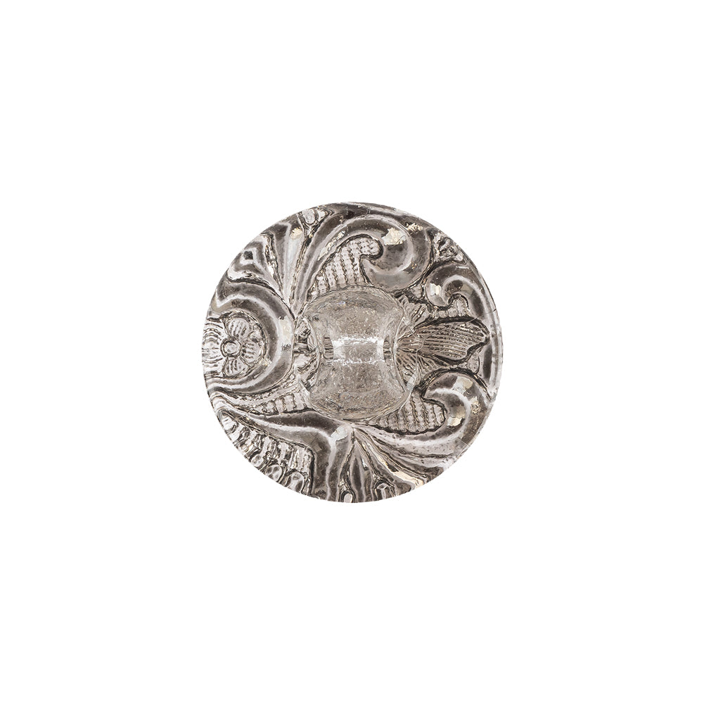 Vapor Translucent Floral Shank Back Glass Button - 28L/18mm Detail Vapor Translucent Floral Shank Back Glass Button - 28L/18mm Detail