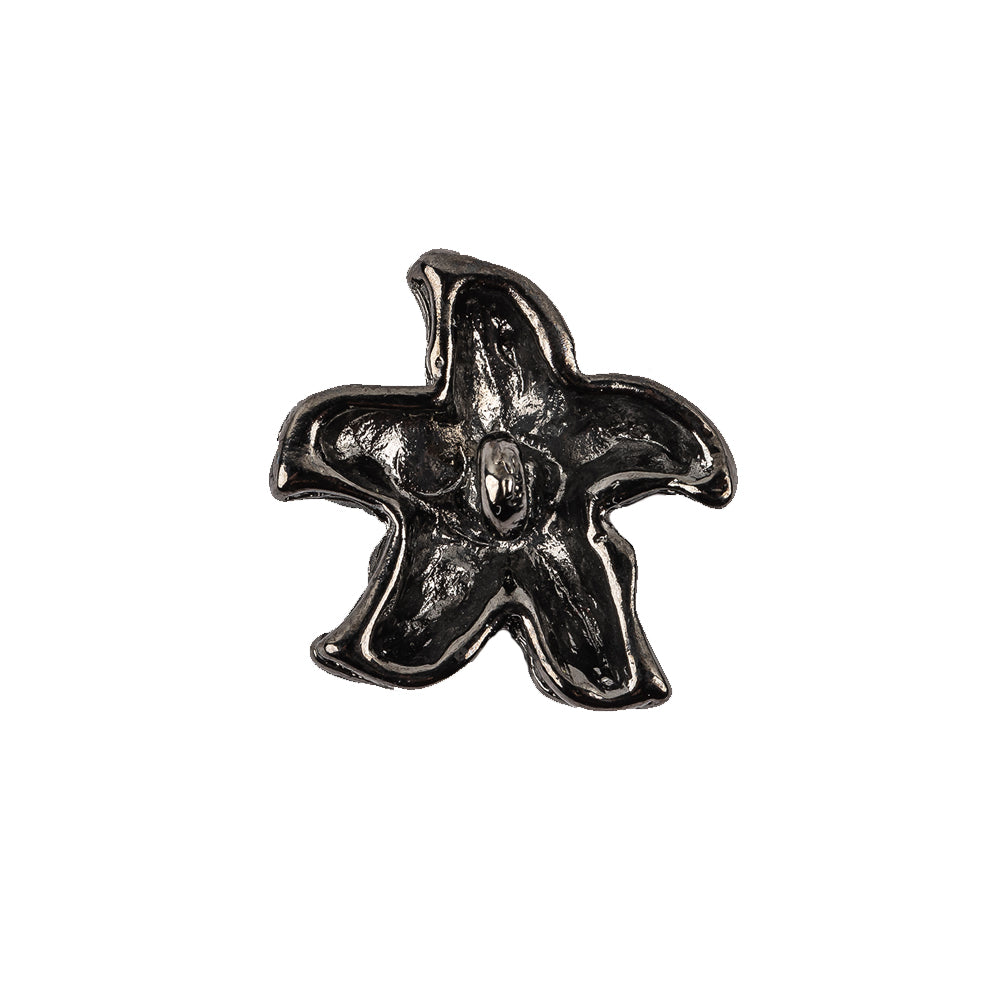 Vintage Gunmetal Starfish Cast Metal Button - 36L/23mm Detail Vintage Gunmetal Starfish Cast Metal Button - 36L/23mm Detail