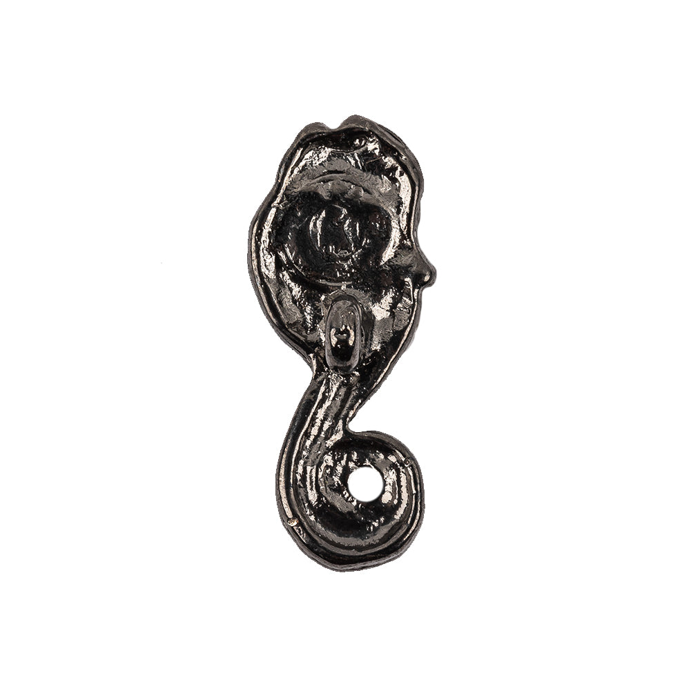 Vintage Gunmetal Seahorse Cast Metal Button - 42L/27mm Detail Vintage Gunmetal Seahorse Cast Metal Button - 42L/27mm Detail