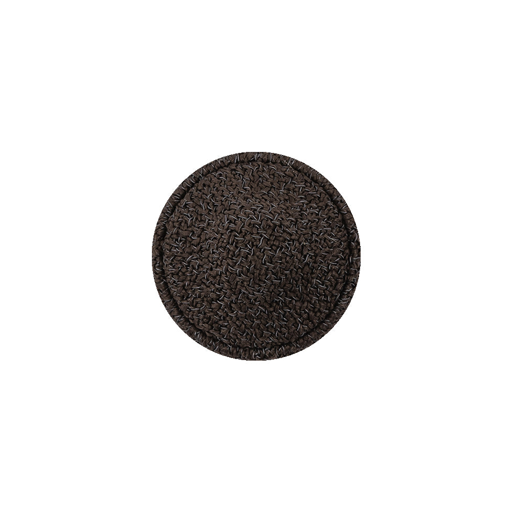 Brownie Creped Fabric Covered Domed Wool Blend Sew On Button - 25L/16mm Detail Brownie Creped Fabric Covered Domed Wool Blend Sew On Button - 25L/16mm Detail