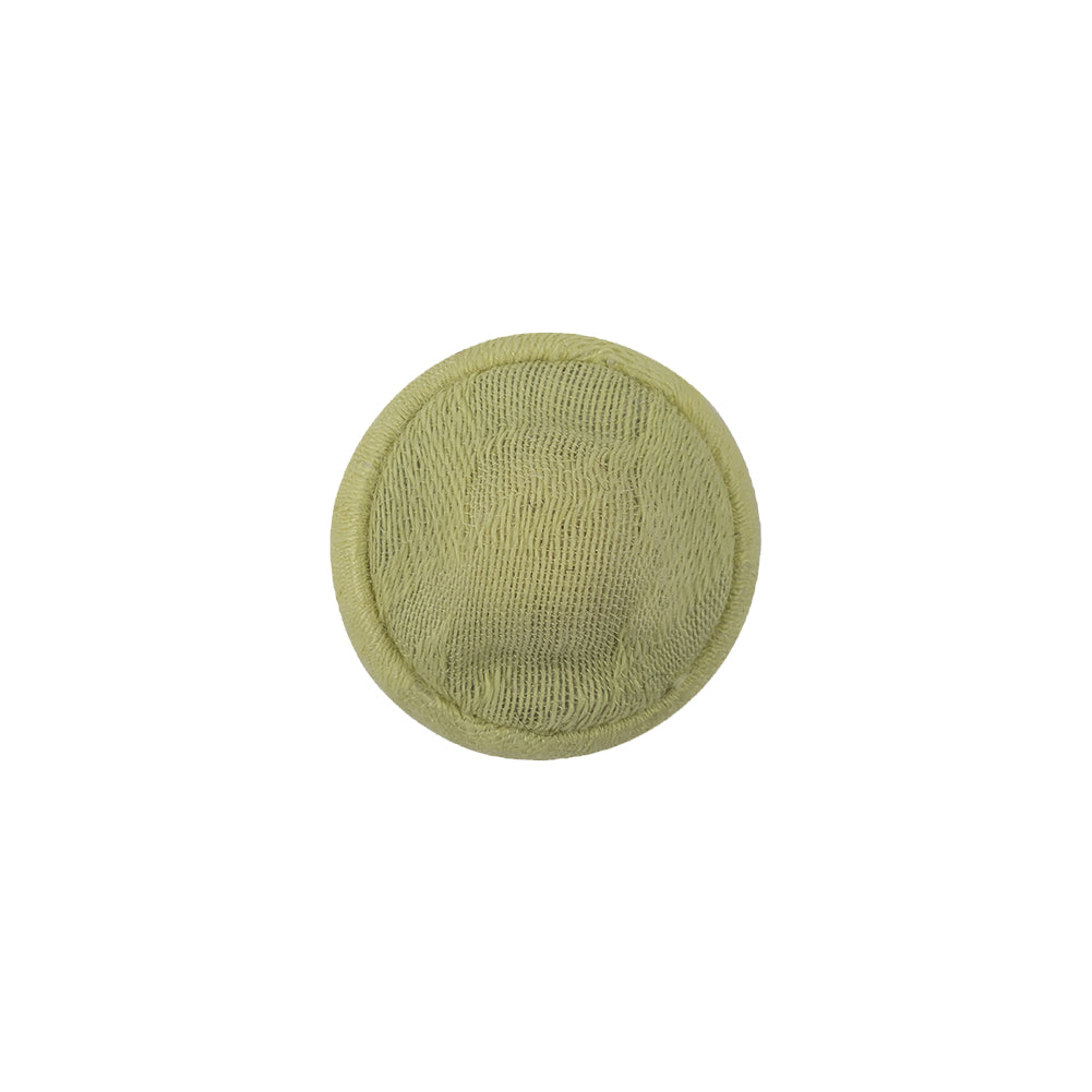 Young Wheat Jacquard Fabric Covered Domed Cotton and Metal Sew On Button - 24L/15mm Detail Young Wheat Jacquard Fabric Covered Domed Cotton and Metal Sew On Button - 24L/15mm Detail