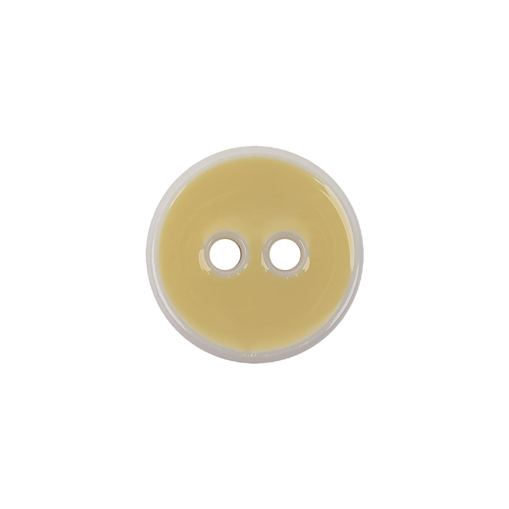 Italian Sunny Side Up and White Two Hole Plastic Button - 28L/18mm Italian Sunny Side Up and White Two Hole Plastic Button - 28L/18mm