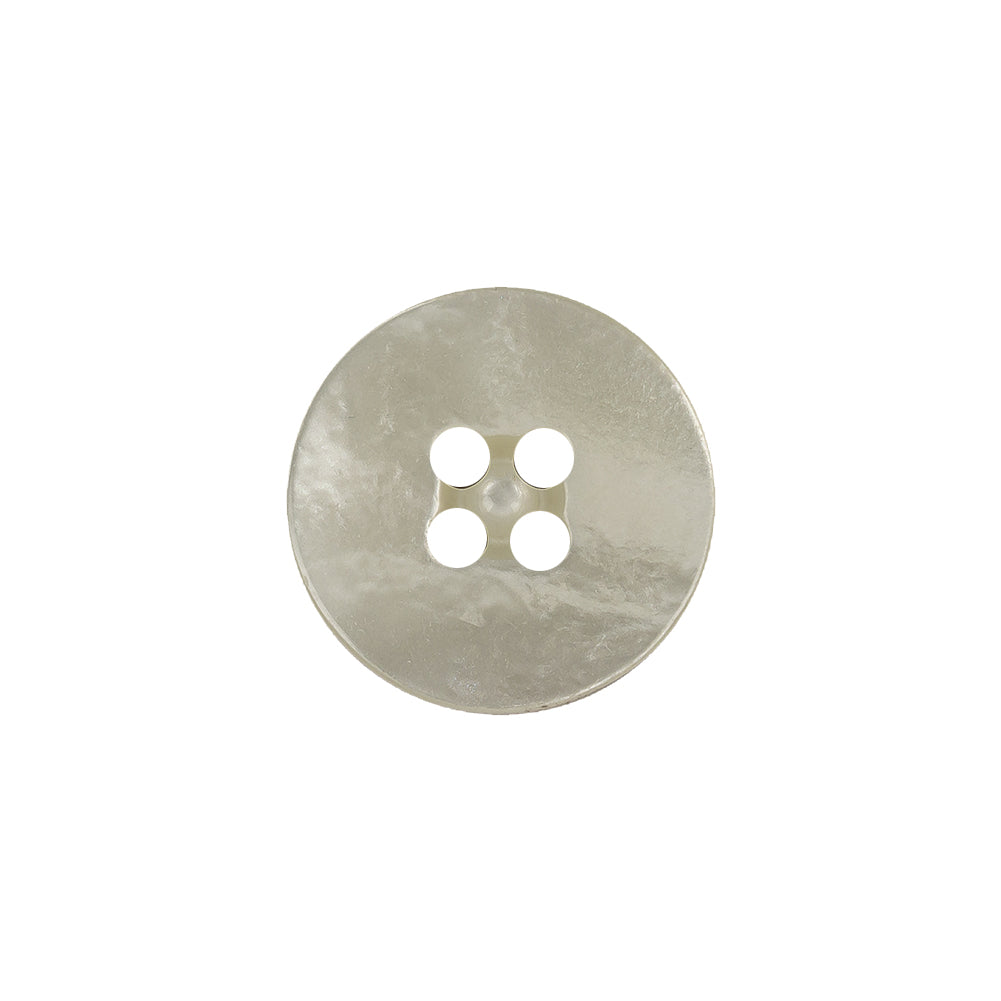 Ivory Iridescent Four Hole Smooth Top Plastic Button - 28L/18mm Ivory Iridescent Four Hole Smooth Top Plastic Button - 28L/18mm