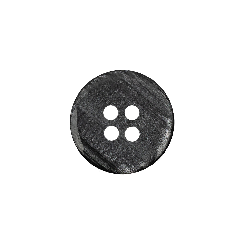 Smoke Iridescent Four Hole Smooth Top Plastic Button - 28L/18mm Detail Smoke Iridescent Four Hole Smooth Top Plastic Button - 28L/18mm Detail