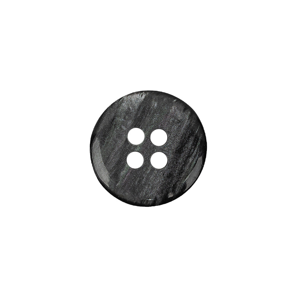 Smoke Iridescent Four Hole Smooth Top Plastic Button - 24L/15mm Detail Smoke Iridescent Four Hole Smooth Top Plastic Button - 24L/15mm Detail