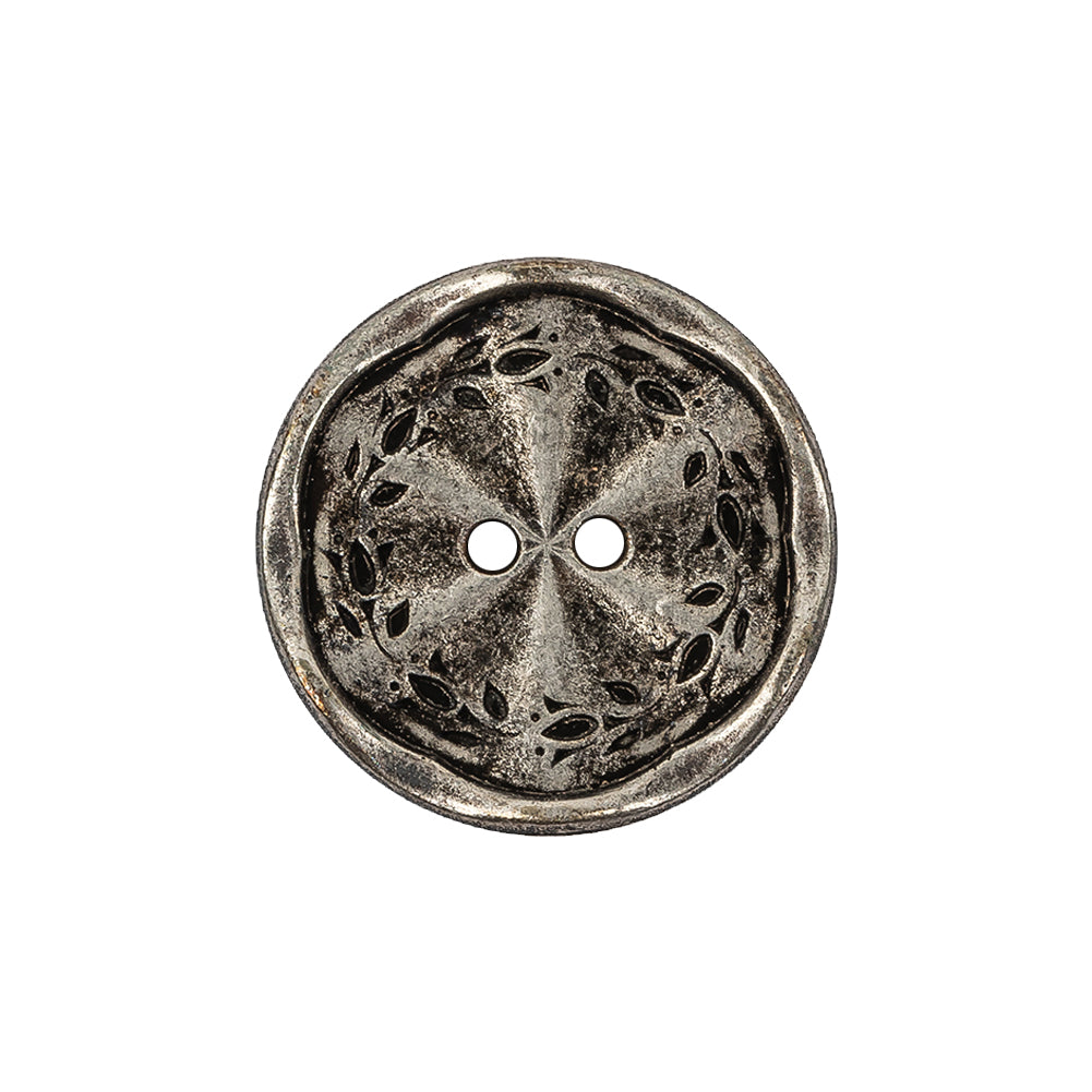 Italian Silver Floral Metal Button - 36L/23mm Italian Silver Floral Metal Button - 36L/23mm