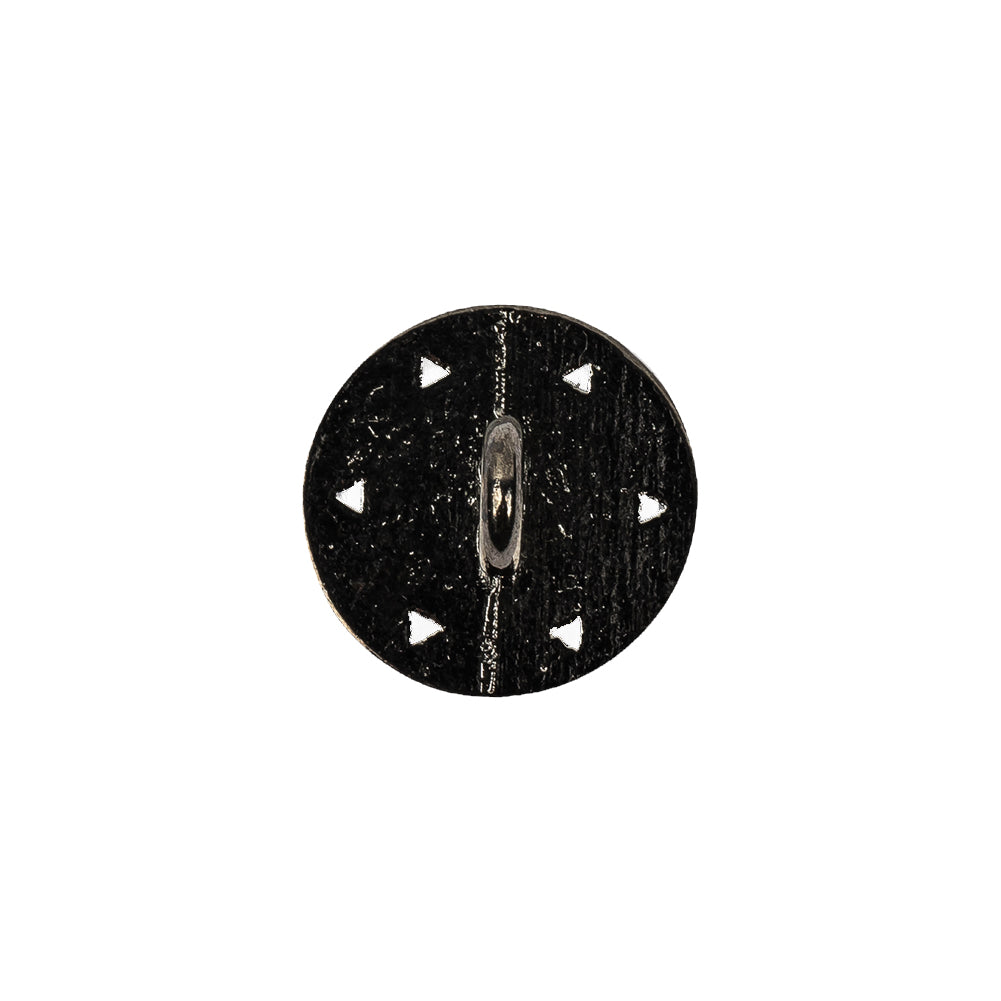 Italian Gunmetal Floral Shank Back Button - 24L/15mm Detail Italian Gunmetal Floral Shank Back Button - 24L/15mm Detail