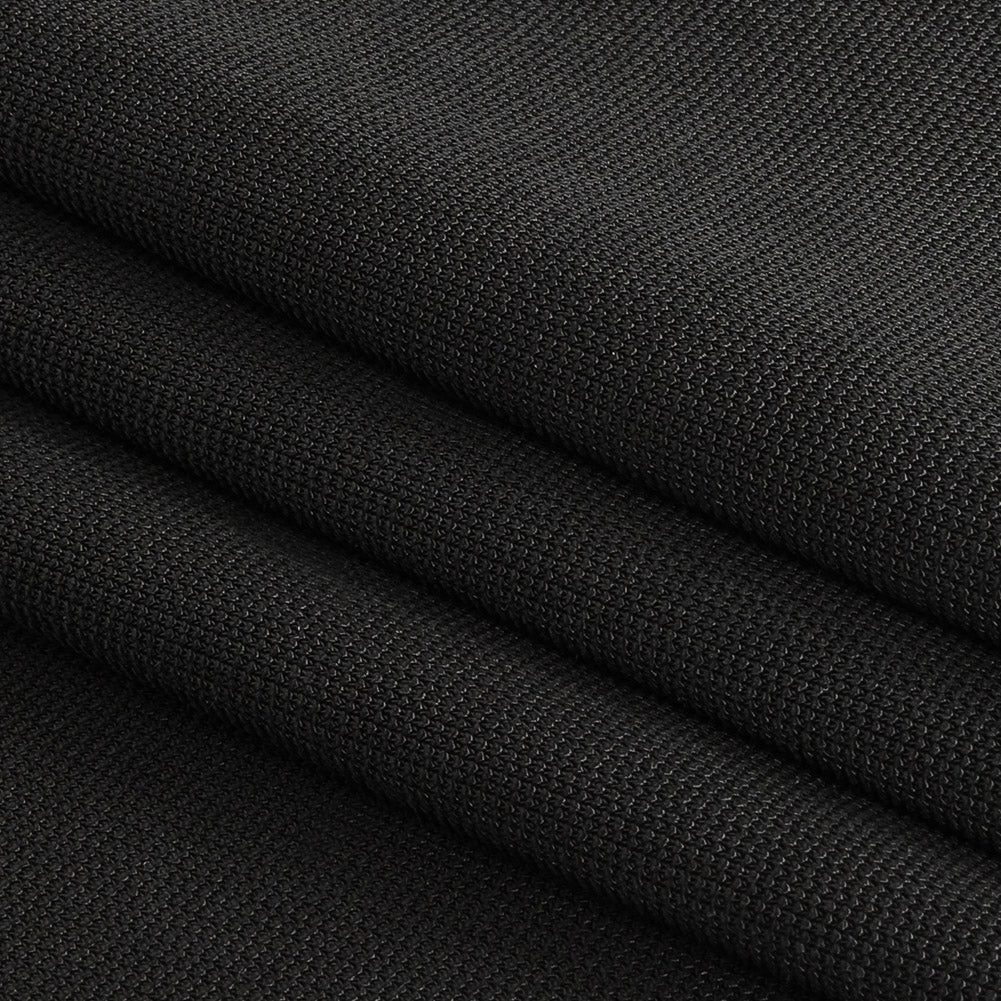 Sleek Stretch Ponte Knit - Black - Made in Italy Folded Sleek Stretch Ponte Knit - Black - Made in Italy Folded