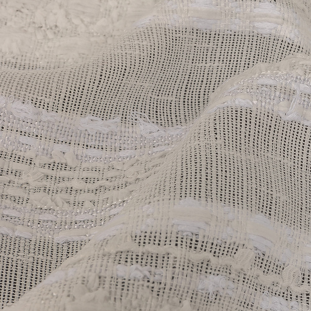 White Novelty Woven with Tactile Stripes Detail White Novelty Woven with Tactile Stripes Detail
