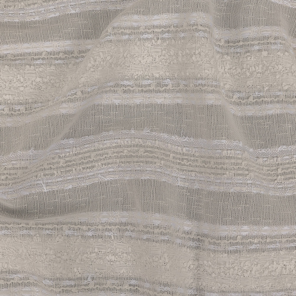 White Novelty Woven with Tactile Stripes White Novelty Woven with Tactile Stripes