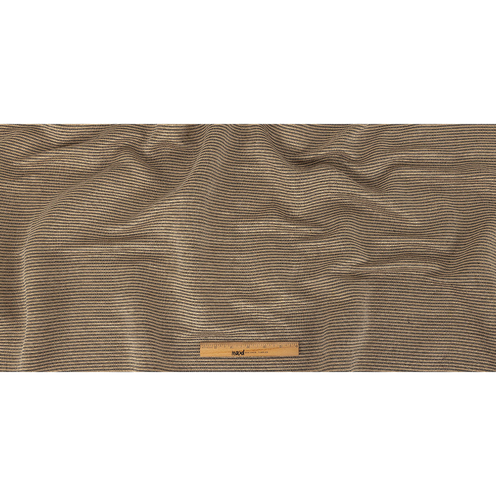 Gunpowder, Golden Egg, and Oatmeal Raised Stripes Blended Cotton Woven Full Gunpowder, Golden Egg, and Oatmeal Raised Stripes Blended Cotton Woven Full