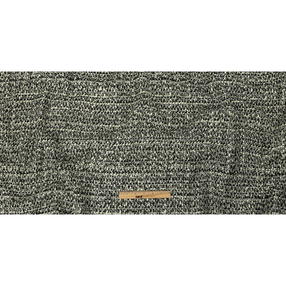 Alvin Valley Cannoli Cream, Black and Metallic Silver Boucled Wool Tweed Full Alvin Valley Cannoli Cream, Black and Metallic Silver Boucled Wool Tweed Full