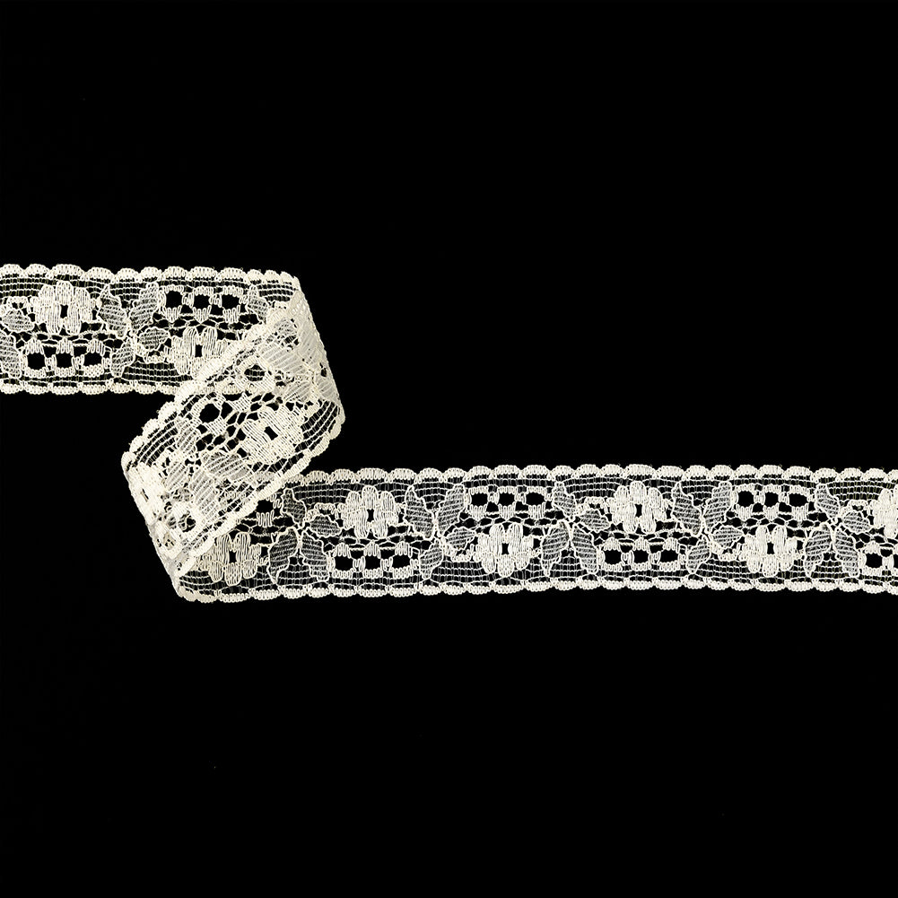 Beige Bordered Lace Trimming - 1.125" Beige Bordered Lace Trimming - 1.125"
