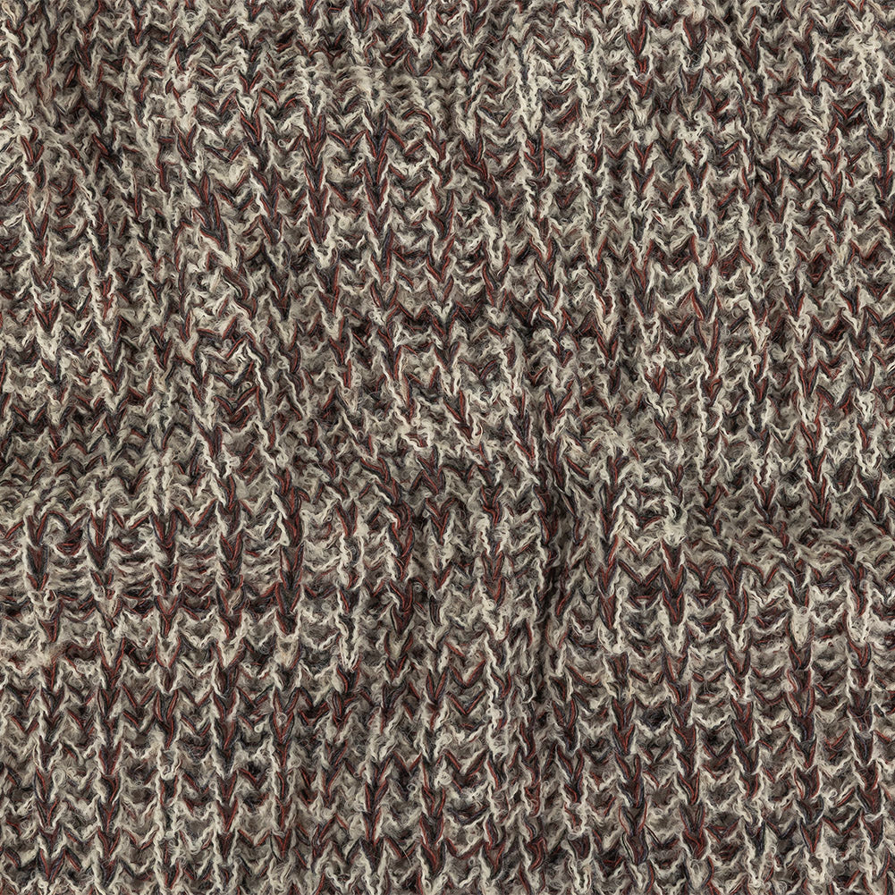 Oxblood Red, Charcoal, and White Alyssum Chunky Boucled Wool Knit Oxblood Red, Charcoal, and White Alyssum Chunky Boucled Wool Knit