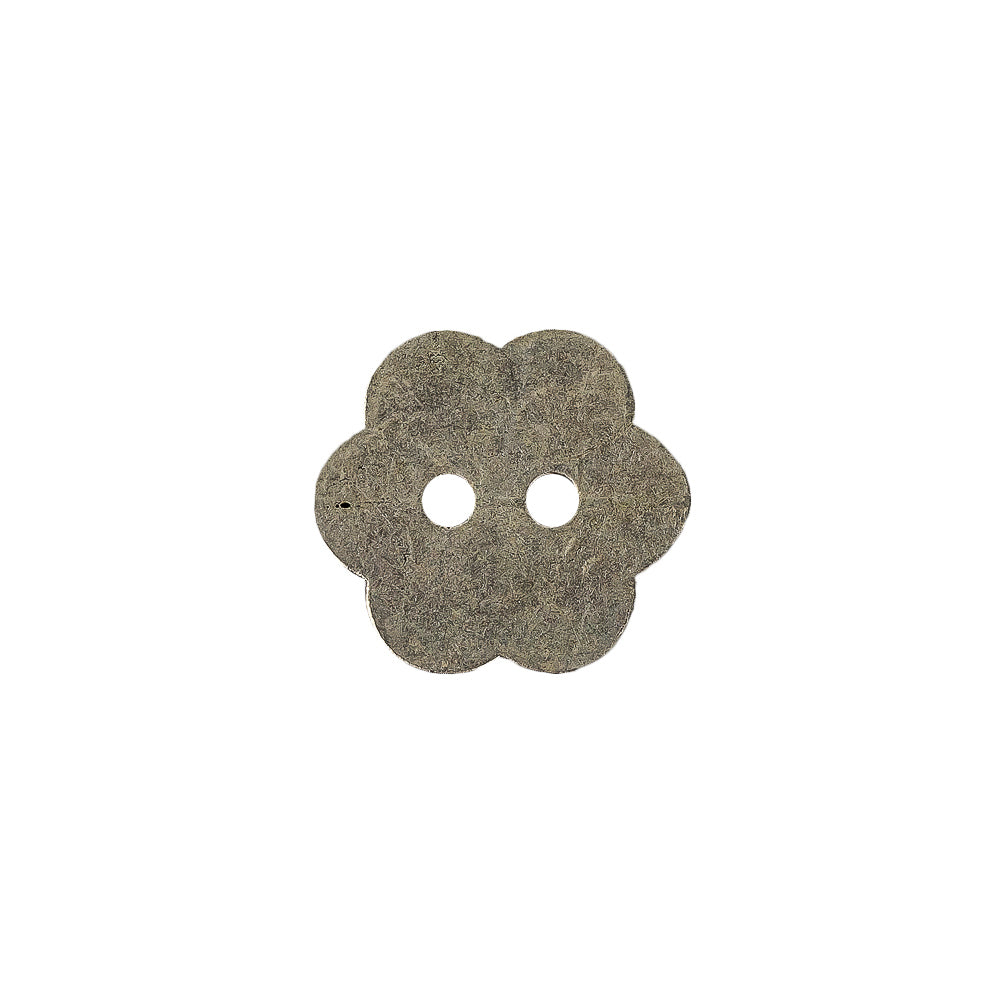 Silver Concave 2-Hole Metal Flower Button - 24L/15mm Detail Silver Concave 2-Hole Metal Flower Button - 24L/15mm Detail