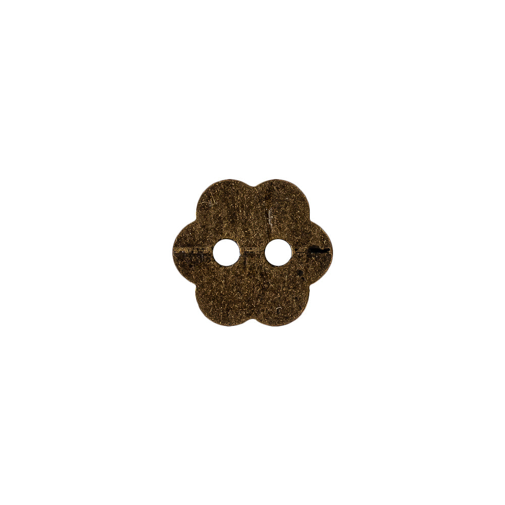 Bronze Concave 2-Hole Metal Flower Button - 20L/12.5mm Detail Bronze Concave 2-Hole Metal Flower Button - 20L/12.5mm Detail