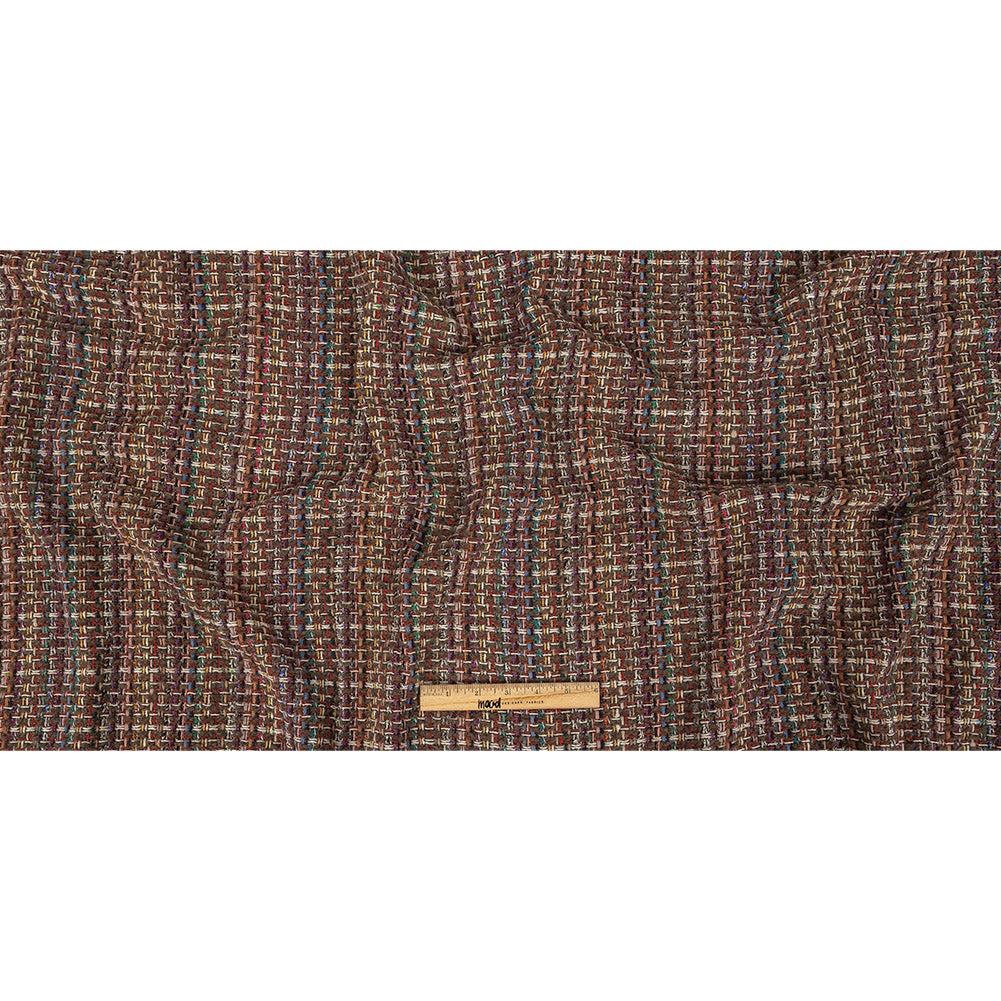 Italian Taupe, Olive and Multicolor Blended Wool Tweed Full Italian Taupe, Olive and Multicolor Blended Wool Tweed Full
