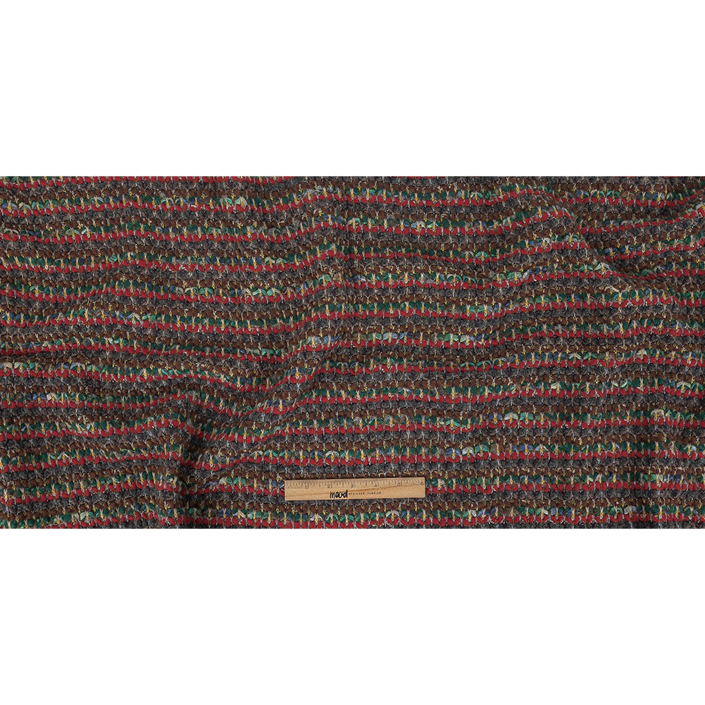 Red, Green and Brown Chunky Stripes Wool Knit Full Red, Green and Brown Chunky Stripes Wool Knit Full