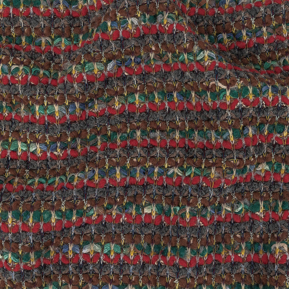 Red, Green and Brown Chunky Stripes Wool Knit Red, Green and Brown Chunky Stripes Wool Knit