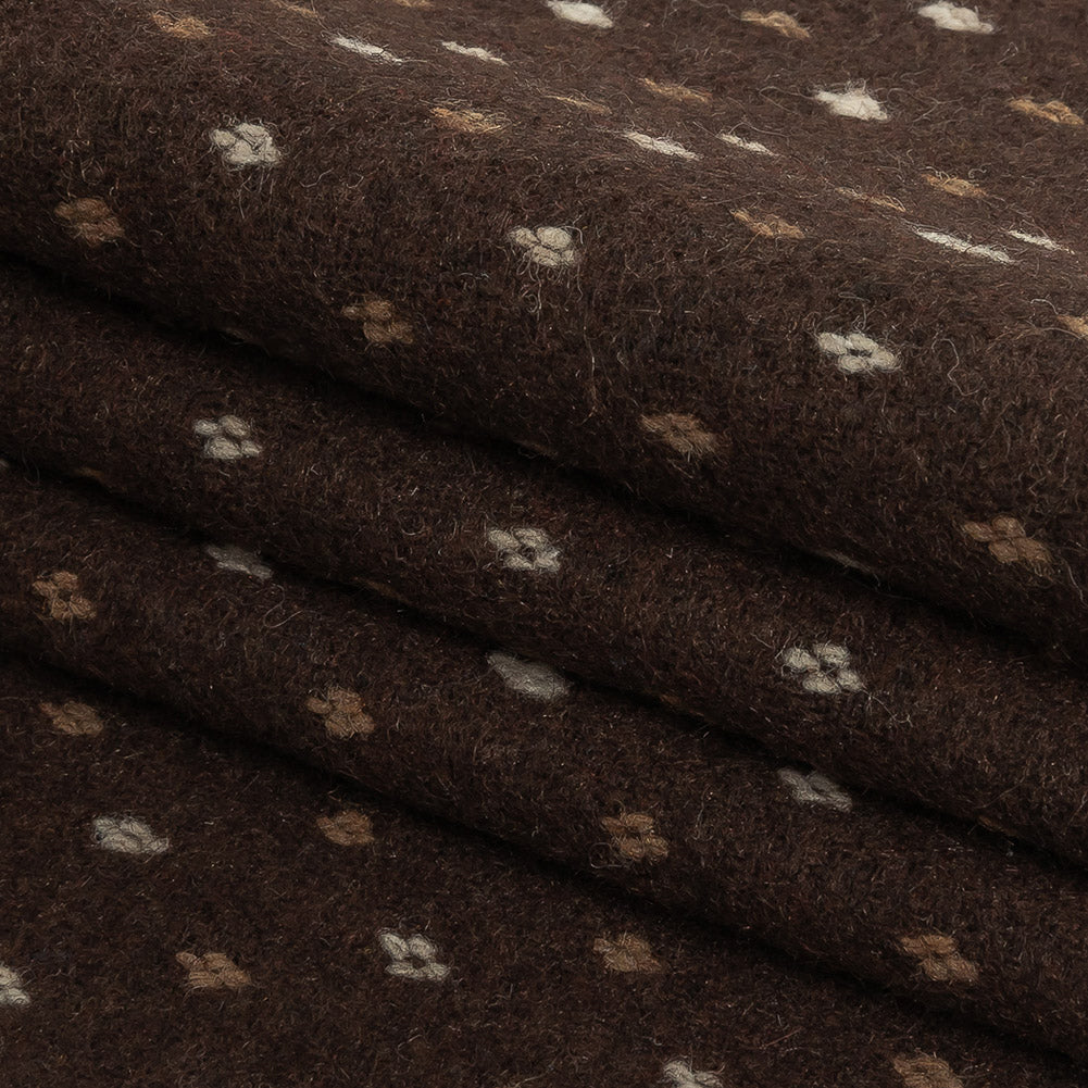 Brown, Otter and Sugar Swizzle Diamonds Brushed Blended Cotton Jacquard Folded Brown, Otter and Sugar Swizzle Diamonds Brushed Blended Cotton Jacquard Folded